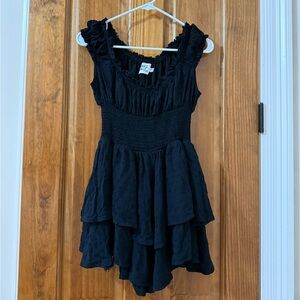Princess Polly Elegant Black Ruffled Dress
